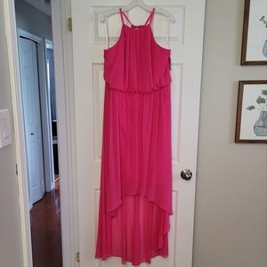 David's Bridal High Low Dress - Begonia (Bright Pink) Size 18